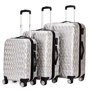 custom logo PVC Three-Piece Trolley Case 20-Inch Zipper Travel Suitcase with Polyester Lining Waterproof Boarding
