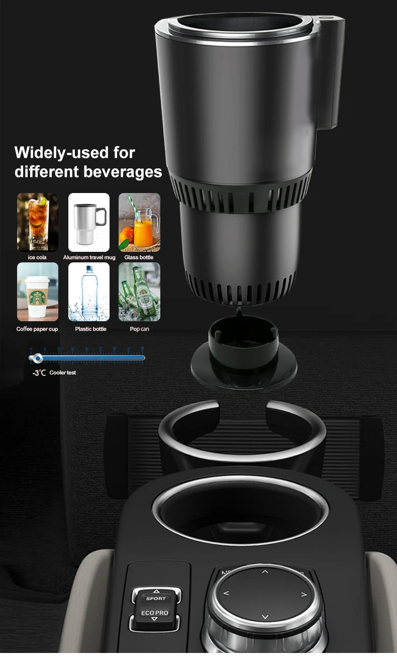 Auto Cold Cup Holder Car Cooler Cup Smart Control Beverage Drink Cup