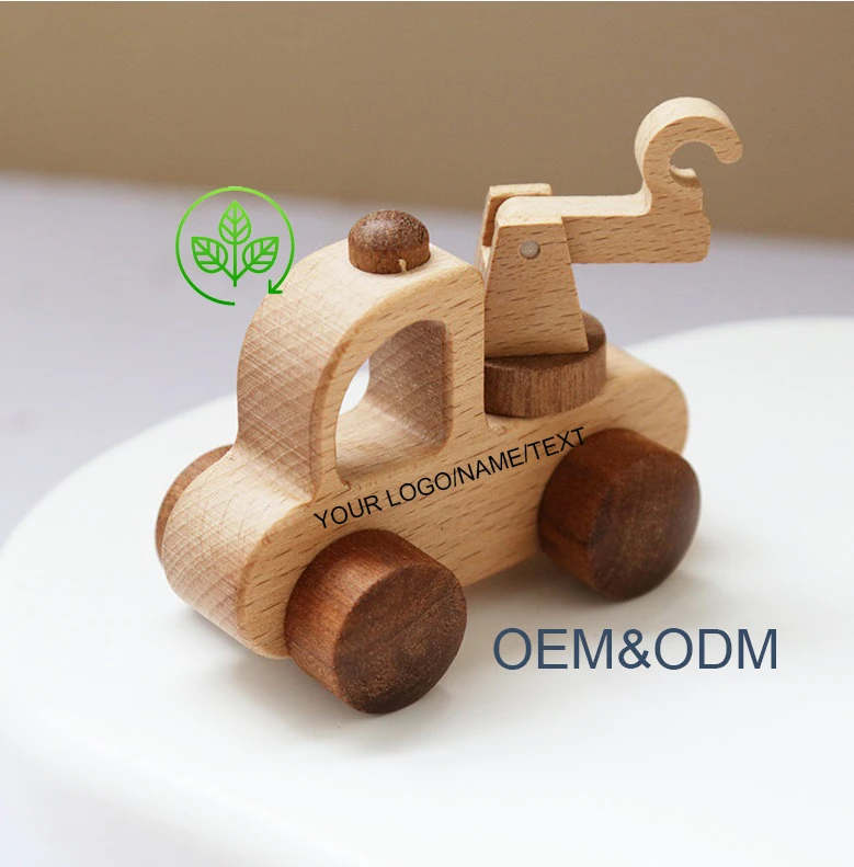Solid Wood Rescue Toy Car Unisex Paintless Early Childhood Education Wooden Toys for Children