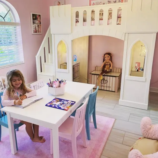 
 Домик принцессы кубби детский замок высокий Лофт кровать деревянная спальная кровать для ребенка  