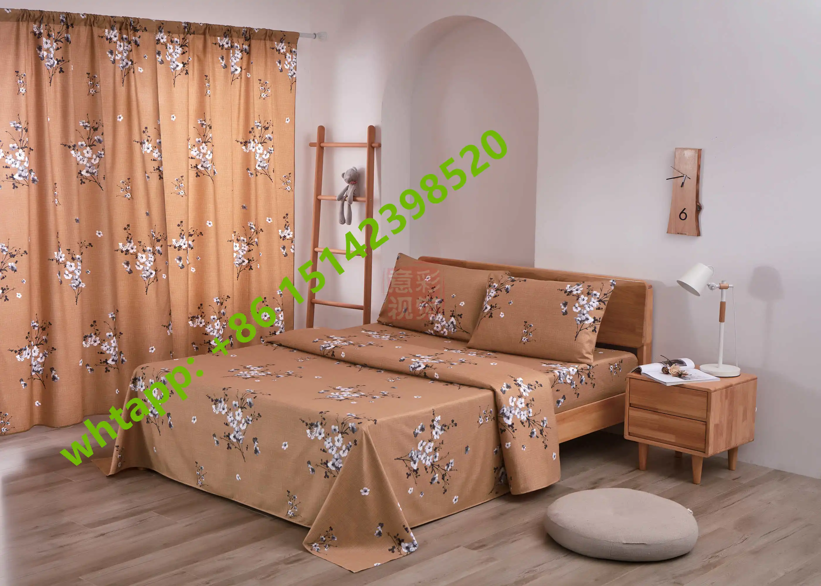 Hot Sale 6pc 8pc 10pc Bed Cover Sheet Set With Matching Curtains For