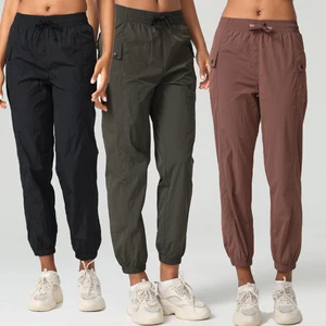 Custom Hot Selling Women Running Sports Jogger Pants Breathable Workout Baggy Sweatpants Quick Dry Pockets Loose Fit for Summer