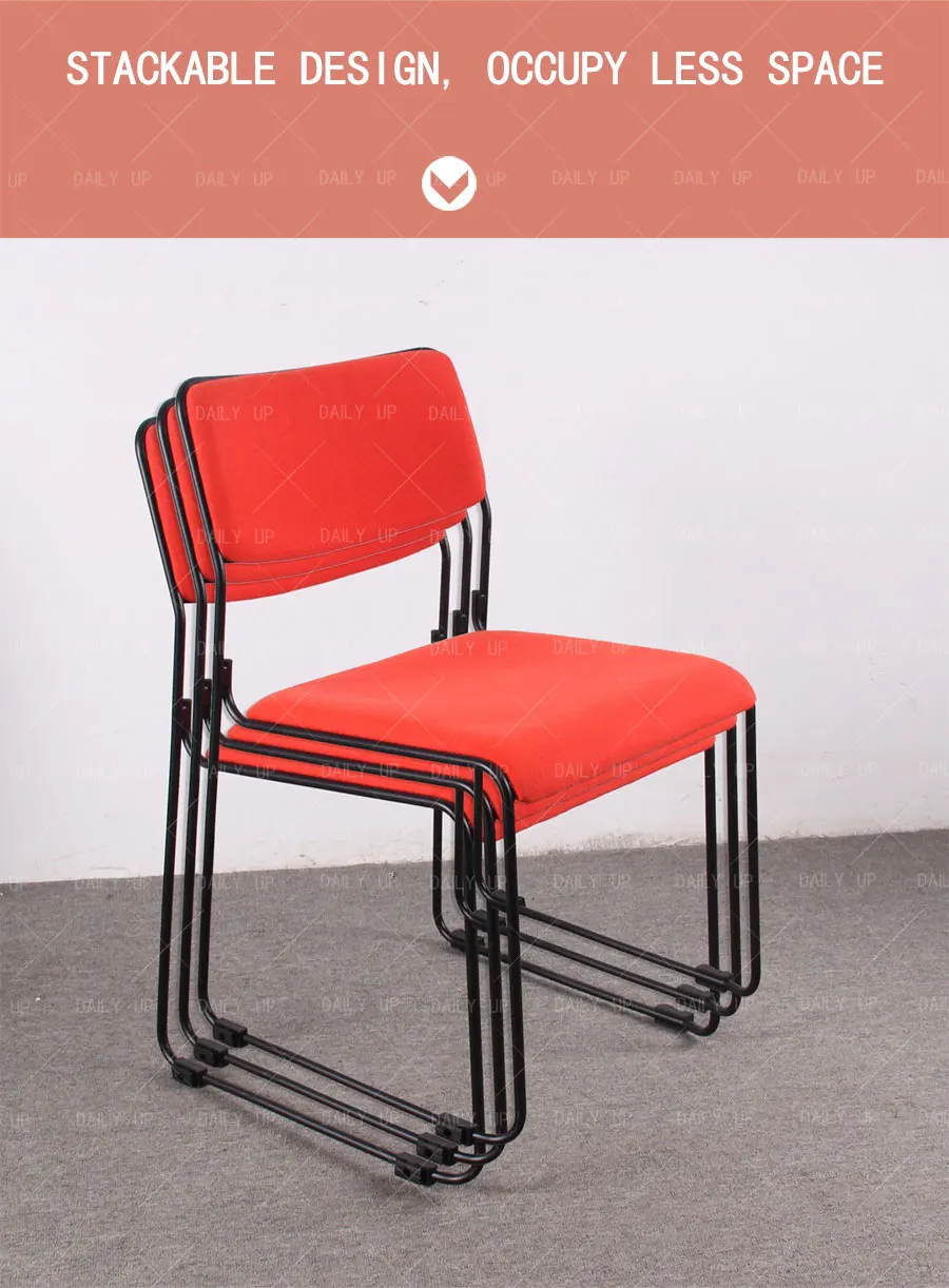 Stackable Sled Dining Chair With Padded Cushion living room chair leisure chair