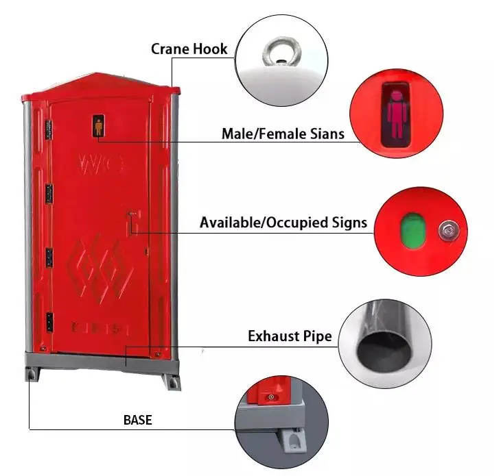 HDPE Portable Bathroom Plastic Outdoor Restroom Prefab portable toilet for sale