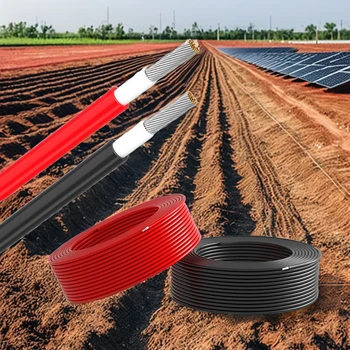 HUAQI TUV Approved Solar Cable 6mm2/10mm Wire UV Resistant 25-Year Working Life Industrial Power Cable UL Tinned Copper