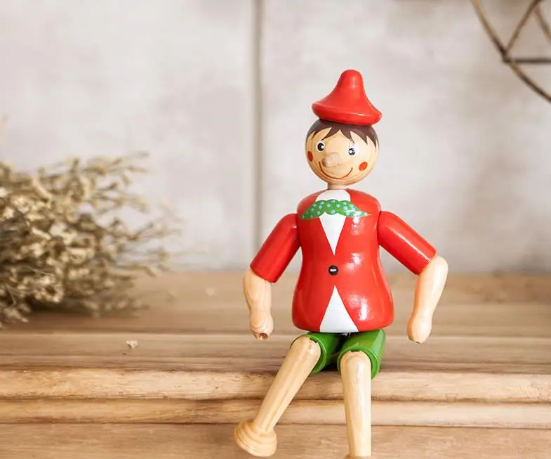 Персонализированная марионетка в итальянском стиле, милые деревянные Пиноккио-украшения, деревянная Пиноккио-марионетка