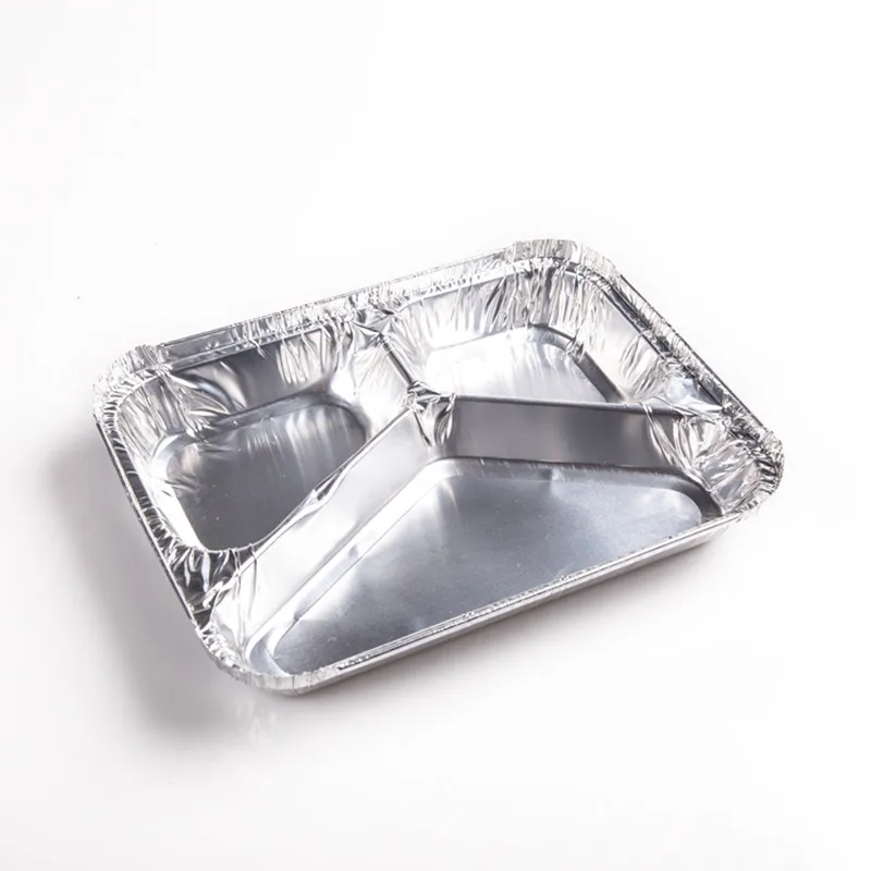 TIA CA91 Grande qualité, vente en gros, boîte carrée de 7 pouces à trois compartiments, récipients en aluminium pour cheesecake
