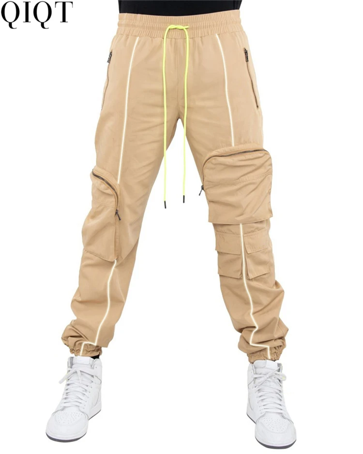 New Style Reflective Sports Casual Loose Cargo Sweatpants Men Men Drawstring Pants High Quality Sweatpants
