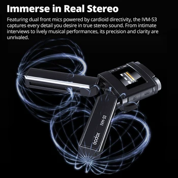 Godox IVM-S3 Machine-top Gun Type Microphone with Built-in Lithium Battery for DSLR Phones Live Outdoors Interviews detail image
