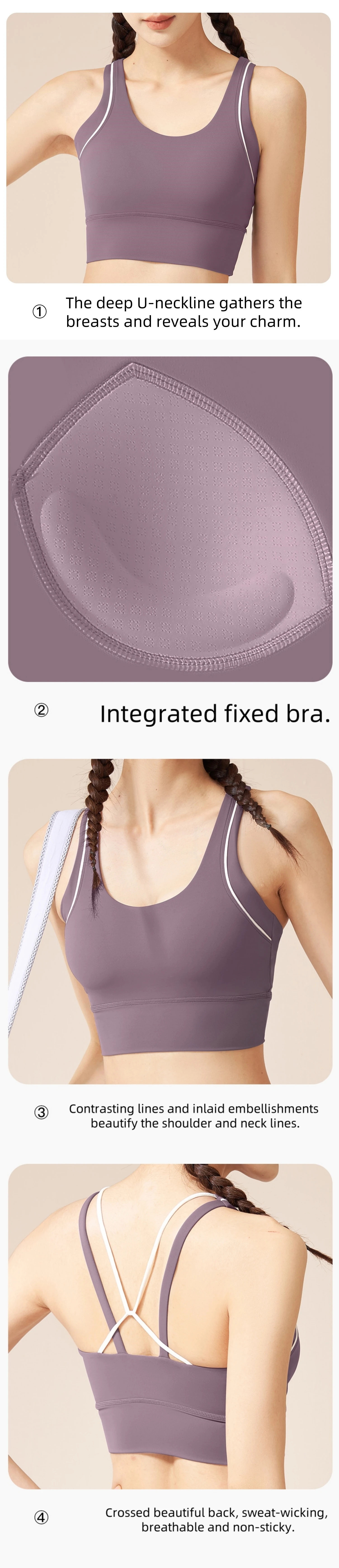 product womens strapless top gym run sportswear breast pad seamless linear shockproof high elastic pilates fitness yoga sport bra-59