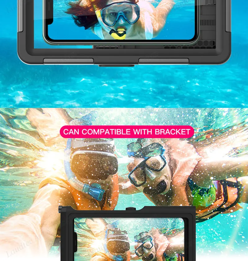 Laudtec SJK092 Cover Selfie Underwater Diving Hard Pc Case Floating Waterproof Phone Pouch For Iphone 15 14 13 12 Plus Pro Max manufacture