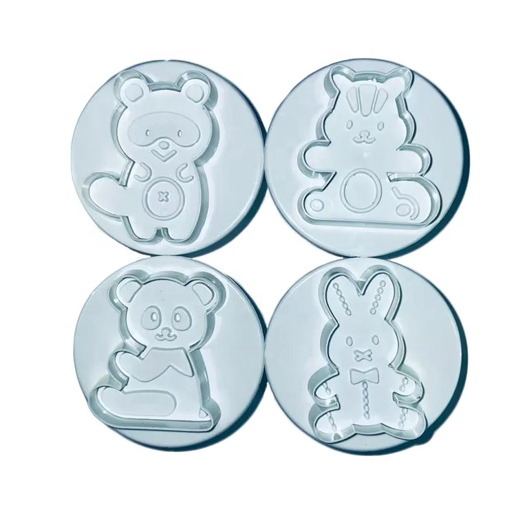 4 PCS Animal Series Raccoon Rabbit Panda Squirrel Christmas Cookie Cutter Set DIY Cookie Molds
