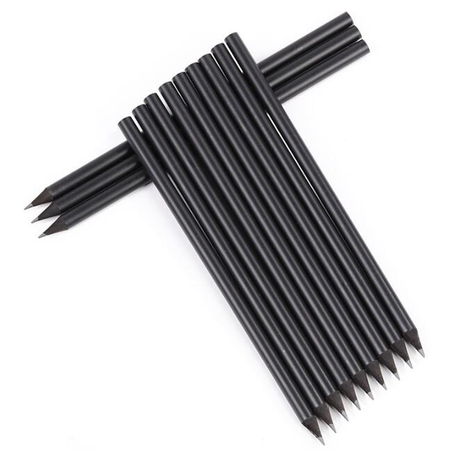 BECOL Wholesale Standard Wood HB Pencils Personalized Matte Black Wooden Pencil With Custom Logo for School Supplies