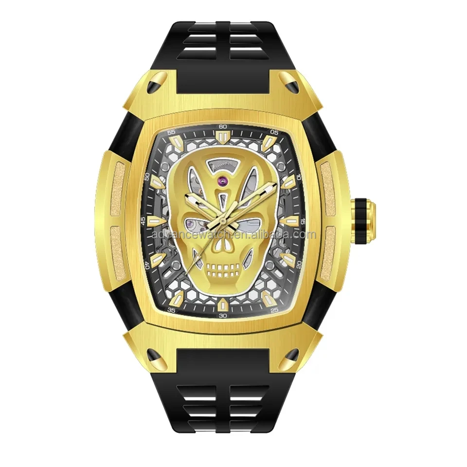 High Quality Automatic Man Watch with Fluoro Rubber Strap Seiko Automatic Movt 100M Waterproof Shenzhen Watch Factory