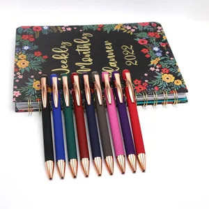 Wholesale New Soft Touch Screen Stylus Pen With Custom Logo Ballpen Soft Finishing Luxury Rose Gold Metal Aluminum Ballpoint Pen