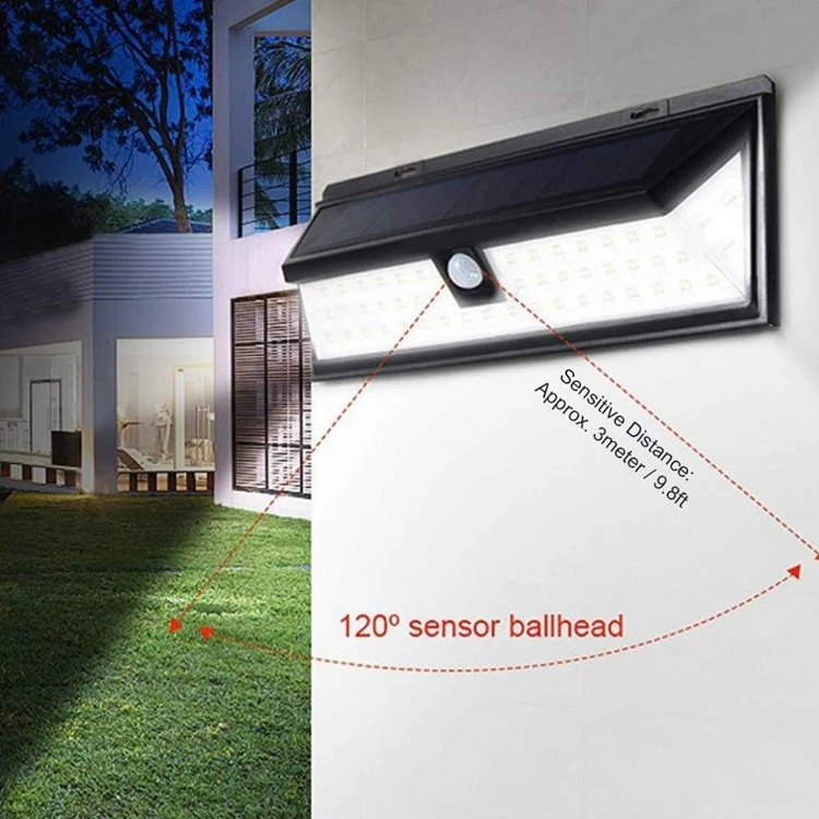 Hot Sale 3 Modes Solar LED Outdoor Wall Light 118led Solar Wall Mount Lights Outdoor Wall Light Outdoor Solar for Garden