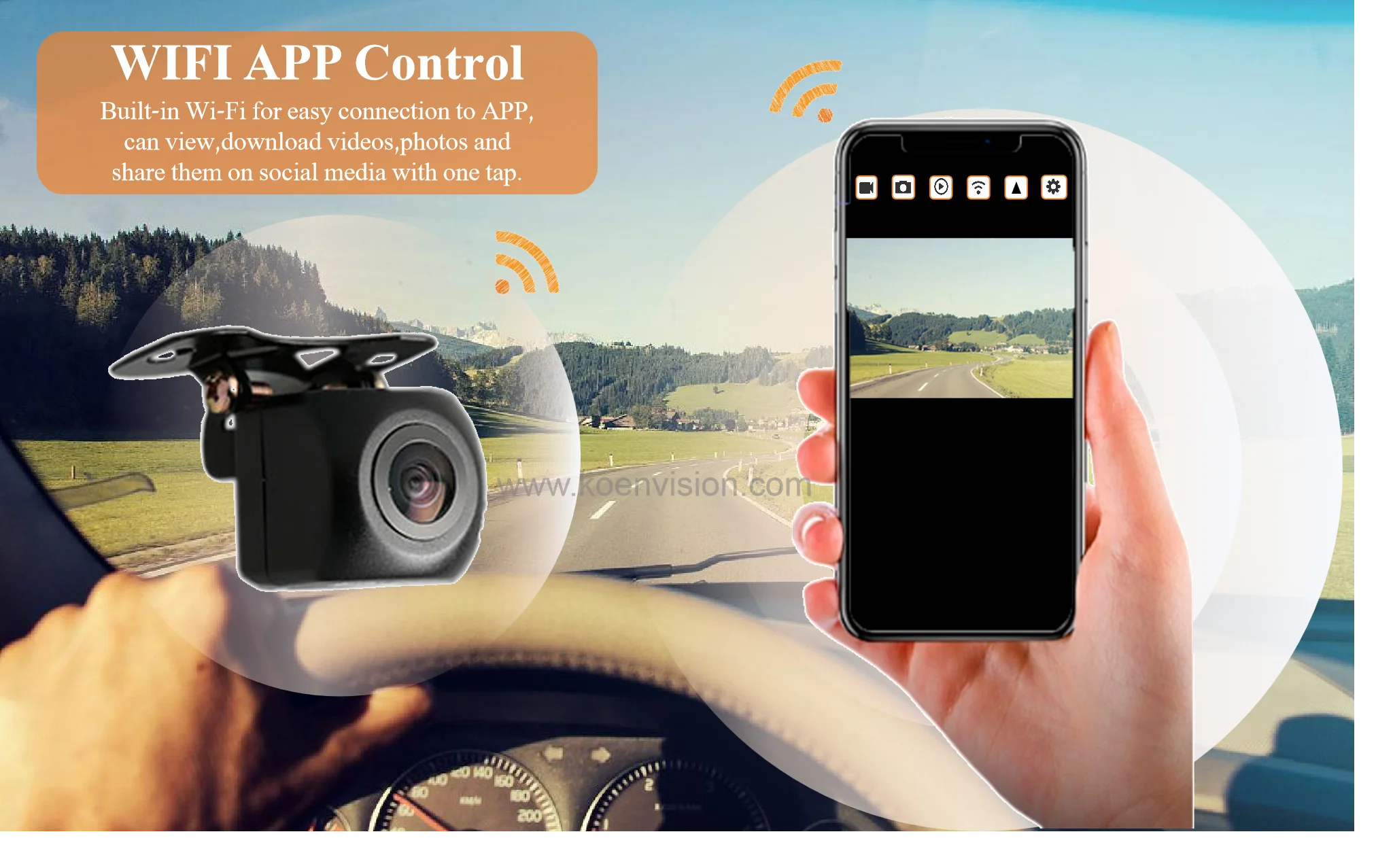 Full HD 1080P Car WIFI Wireless Mobile Phone Camera Dashcam