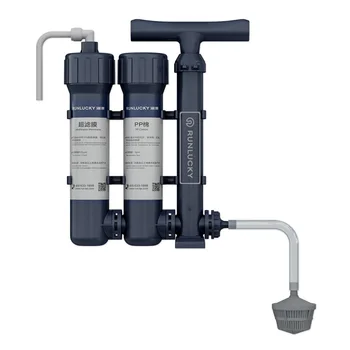Runlucky RL-W20 Portable Manual Water Purifier Black Manual Pump Water Filter System for Household and Outdoor Use