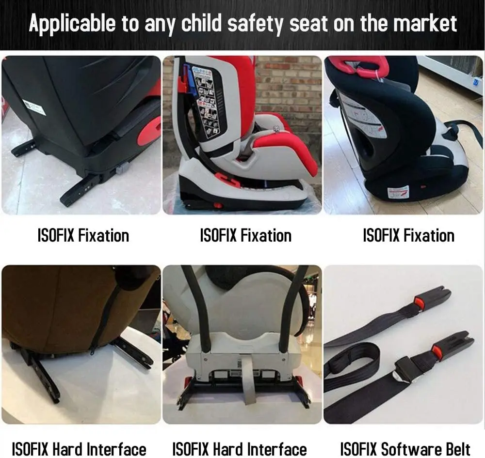 Cars ISOFIX Latch Interface Mount Bracket Universal Steel Latch Child Safety Seat Mount for ISOFIX Belt Connector Mounting Kit