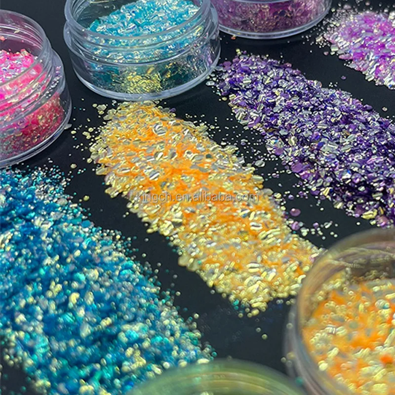 product bubble beads glitter with shaker lid craft glitter sequins for epoxy resin slime tumblers nailpainting arts 12 colors-6