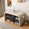 60cm off-white U-shaped shoe changing stool