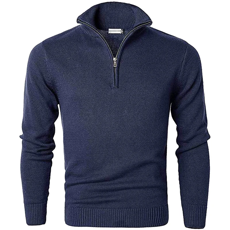2023 New Styles Men Thermal Cotton High Neck Sweaters Cable Knit ...