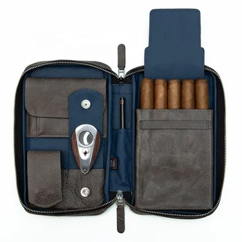Custom Peter James Italy Cow Real Genuine Leather Cigar Pouch