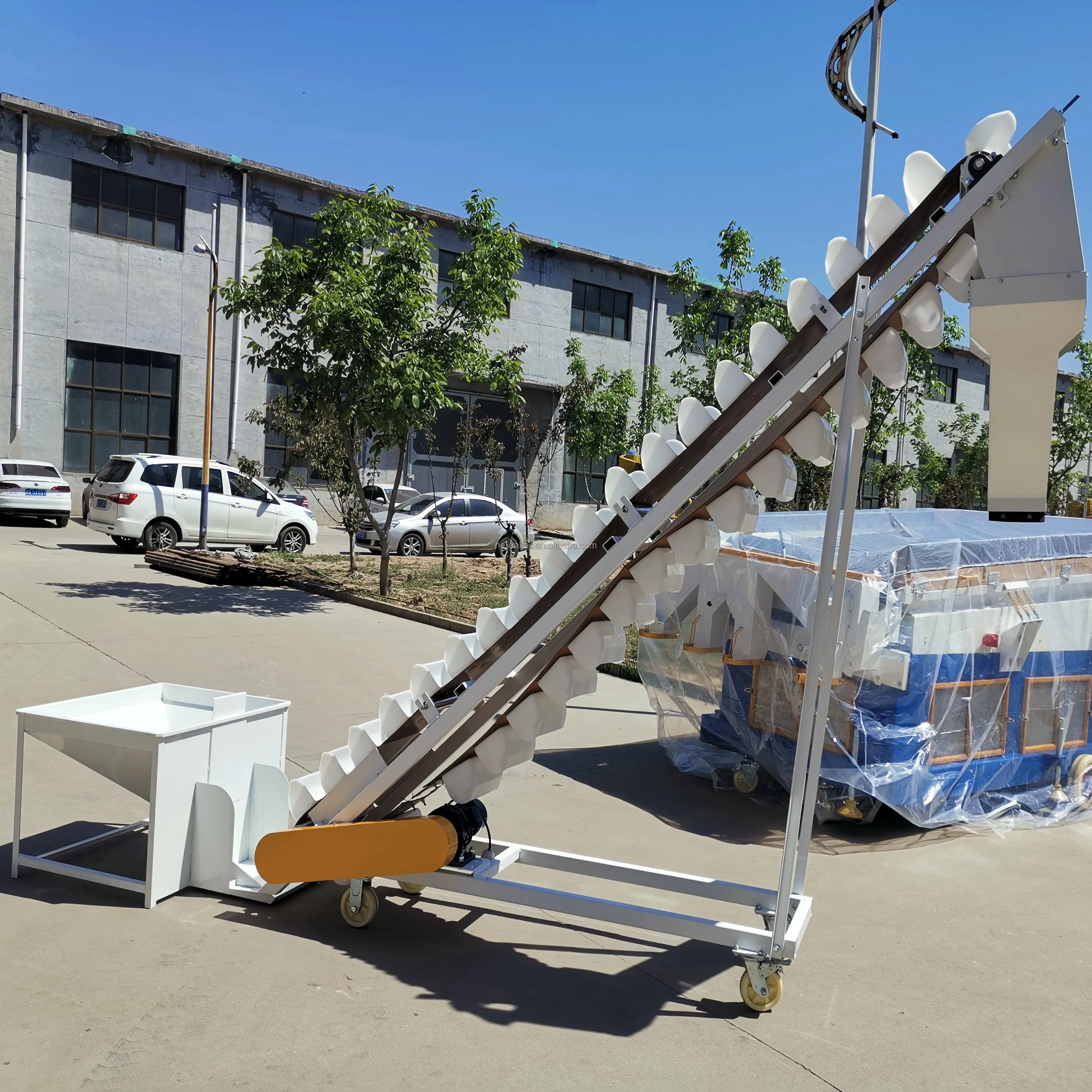 Large Capacity Bucket Chain Elevator For Grain Beans Seeds Buy High