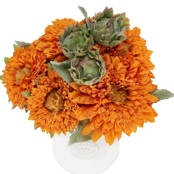 Artificial Flowers Sunflowers Bouquet for Home Garden Wedding Centerpieces Real Touch Silk Bride Holding Flowers Floral Decor