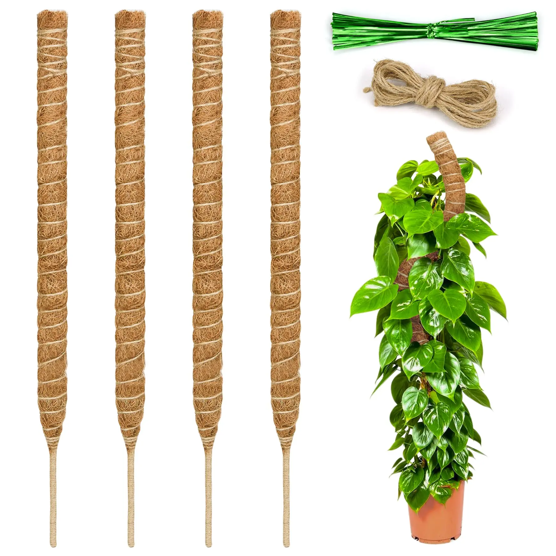 70cm Bendable Coir Moss Pole For Plants Adjustable Coconut Fiber Plants ...