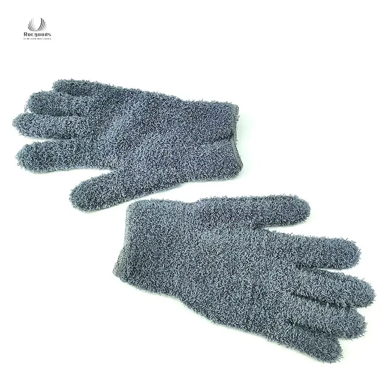 super soft interior high pile plush premium microfiber cleaning car duster wheel five finger towel microfibre wash mitt deluxe