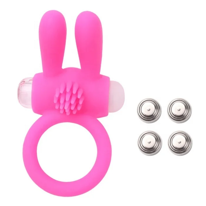 Silicone Rabbit Vibrating Cock Ring for Men Delay Ejaculation Penis Ring  for Adults