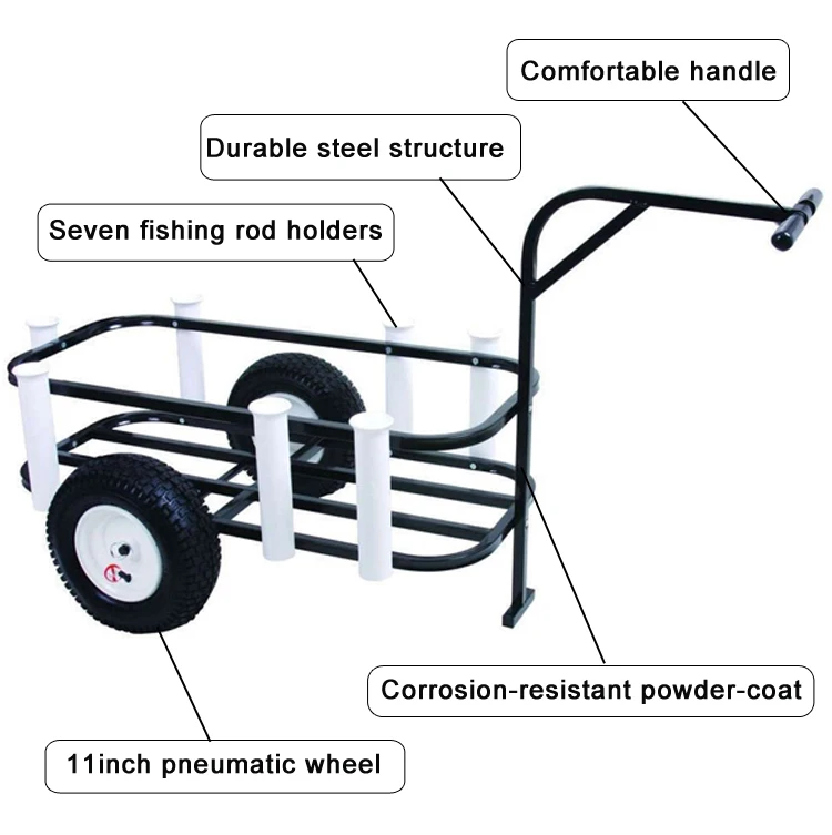 Heavy Duty All Terrain Beach 2 Wheel Hand Truck Fishing Trolley Cart ...