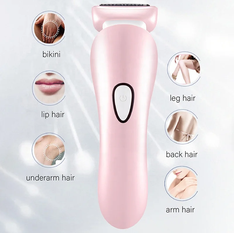 Электрическая бритва для женщин, Женская бритва для удаления волос на теле, для ног и подмышек, триммер для зоны бикини, для влажной и сухой уборки со светодиодной подсветкой