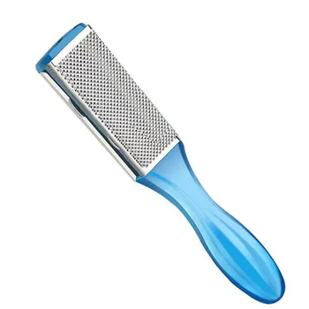 Professional Stainless Steel Pedicure File with Transparent Handle Foot Skin Care Callus Remover Tool