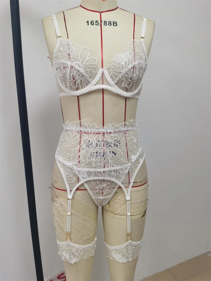 White Lingerie Set Sexy Transparent Underwear