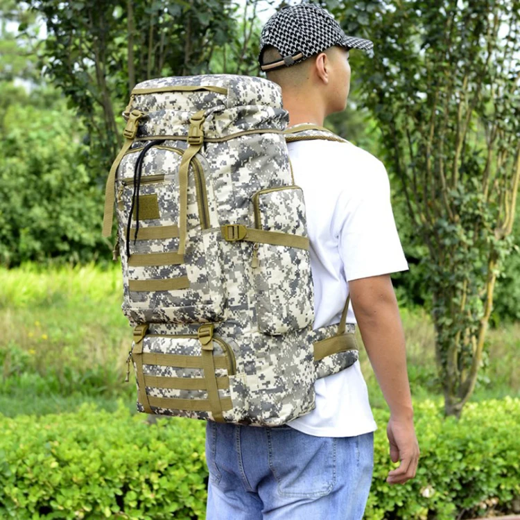 High quality outdoor bags large capacity travel backpack 80l hiking camping backwoods backpack