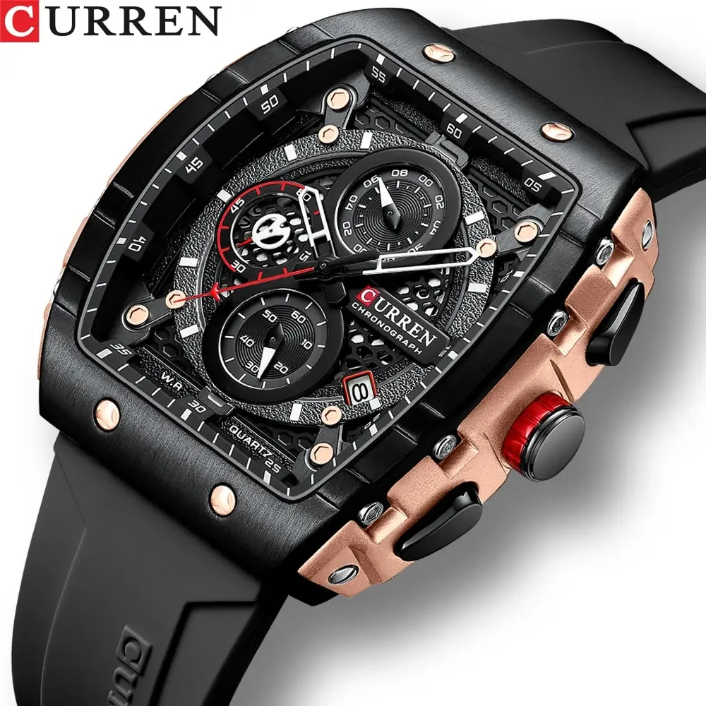 CURREN 8442 Men's Watch - Quartz, Silicone Straps, Luminous