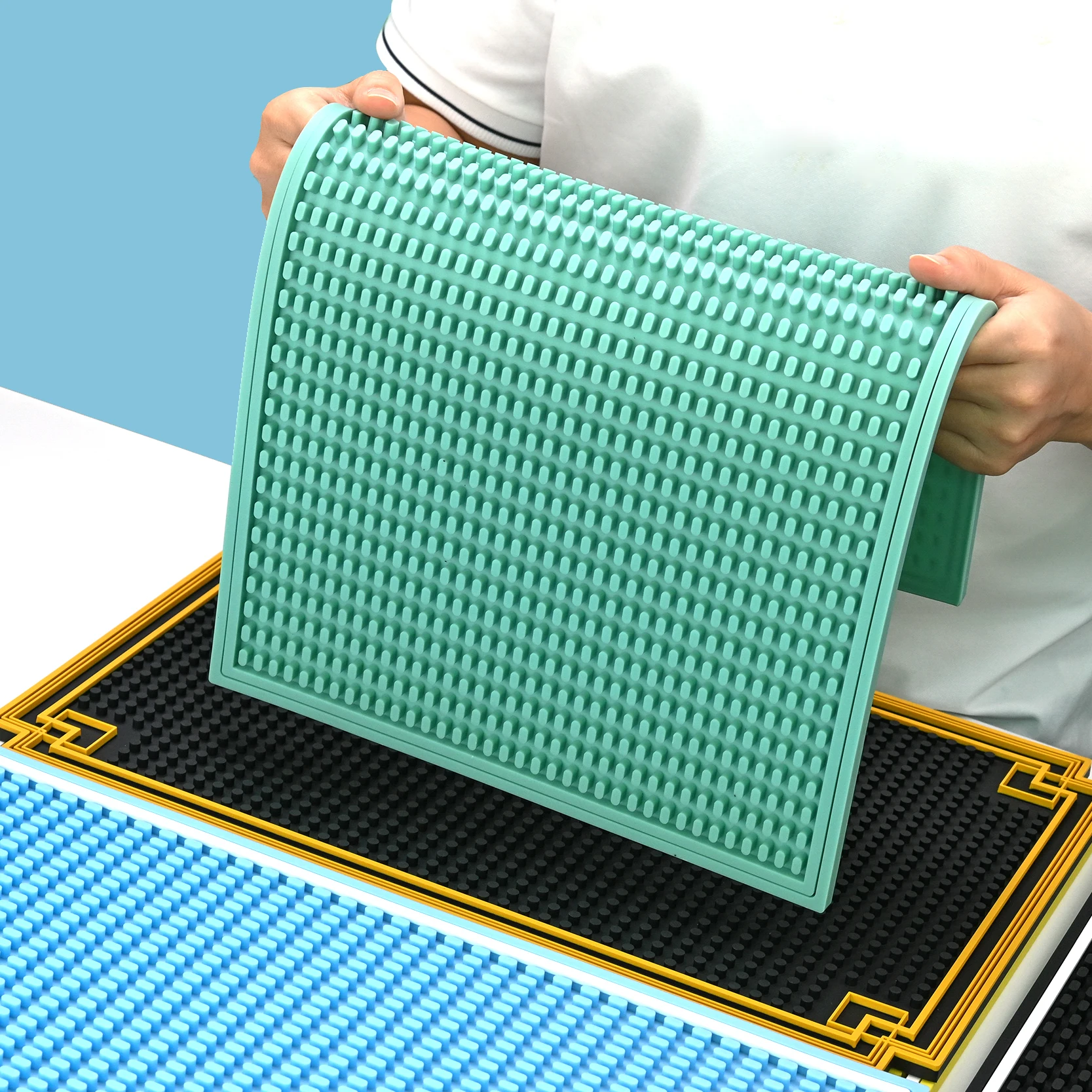 Stylish 18in X 12in Thick Bar Mat Durable Counter Top and Glass Drying Mat Free Sample-Coffee Spill Proof