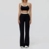 Negro (sujetador + leggings acampanados)