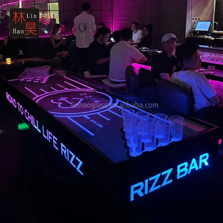 Latest Modern Design Drinking Game Lighted up Beer Pong Table for Sport Restaurant Bar Lounge Club