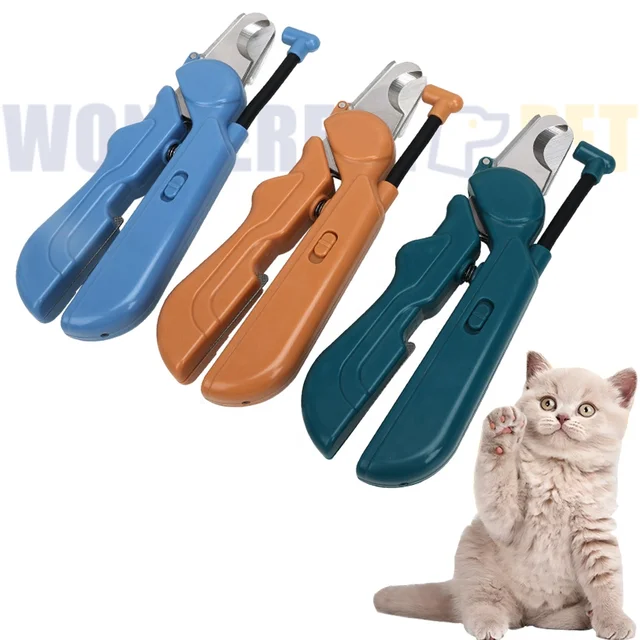 Wonderfulpet Professional Multi-Function Pet Nail Clippers Grooming Tools Cat Dog Toe Claw Grinder Trimmer With LED Light UV Lam