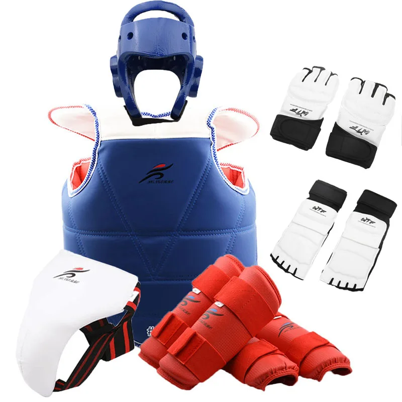 Karate Chest Protector Helmet Gloves Protectiontaekwondo Equipment Body Protection Taekwondo Sparring Kit