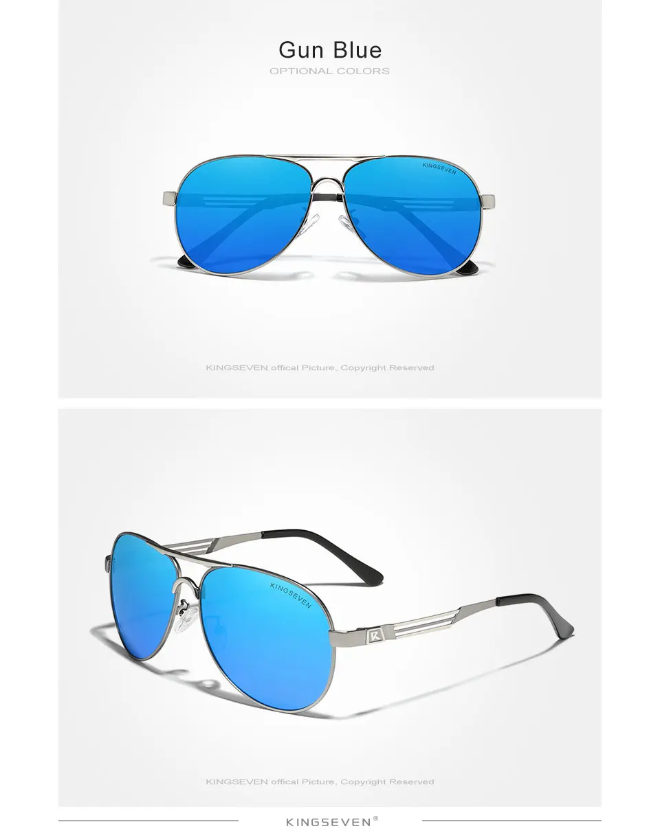 Kingseven Glasses Men 2022 Stainless Steel Pilot Polarize Sun Glasses ...