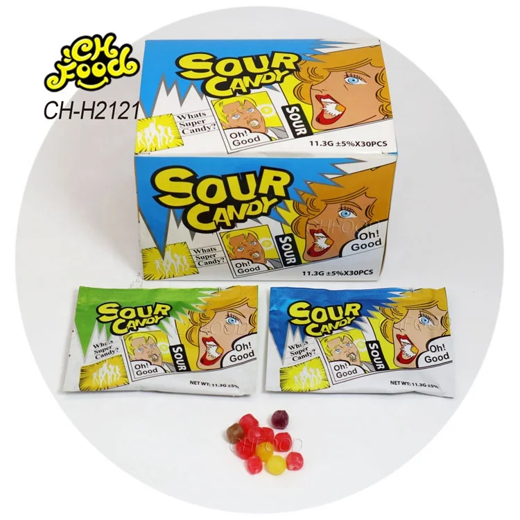 China Manufacturer Halal Sweets Snack Super Sour Hard Candy Sweet Wholesale Fruit Candy