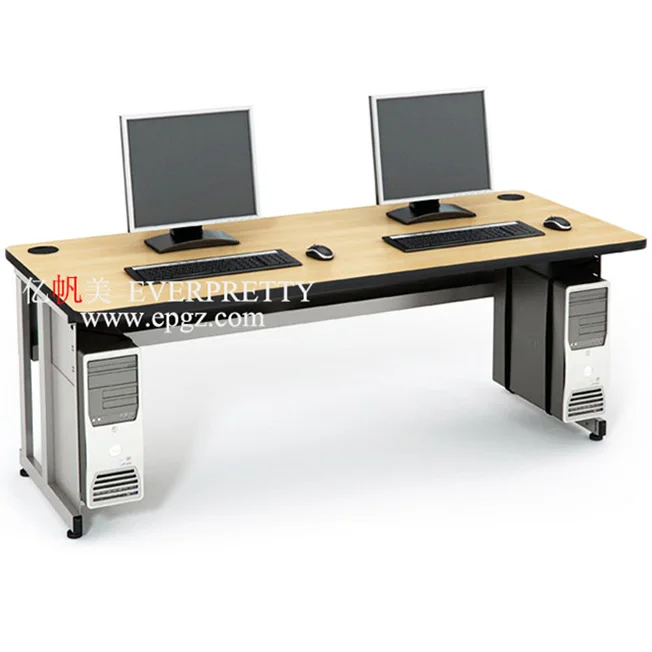New Design Office Furniture Computer Table Wooden Workstation with CPU Holder and Wire Arrange Trunk
