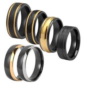 Tizti Jewelry Brushed Matted Finished Simple 8mm Men Minimalist Wedding Band Black Zirconium Wedding Ring for Men