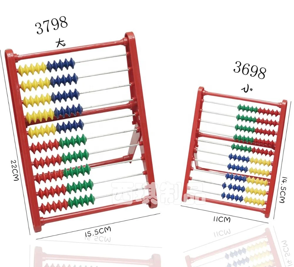 10 стержней 100 бусин красочный АБС-пластик Abacus Soroban детские математические