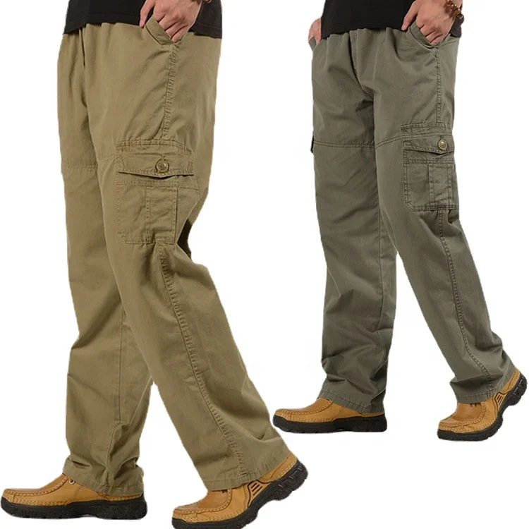 UNICOR Shopping Khaki Elastic Waist Trousers without Pockets