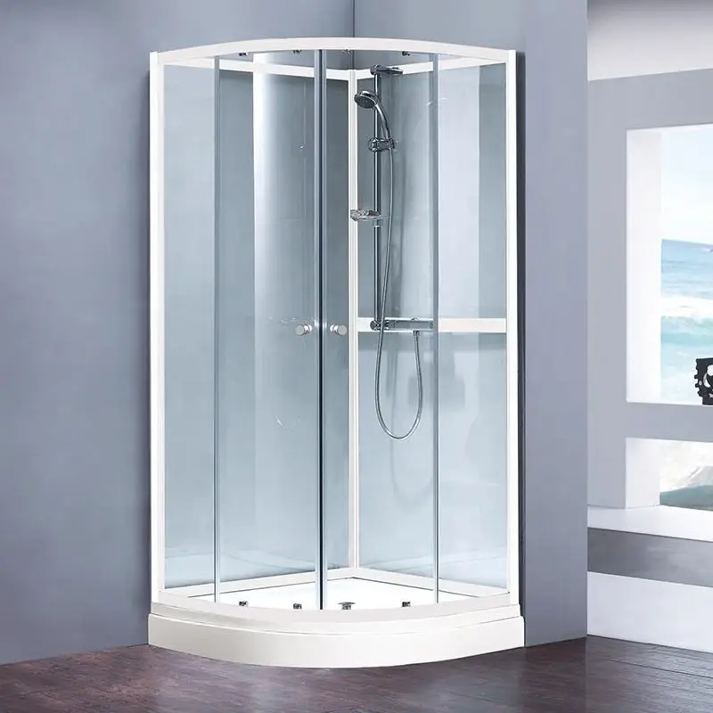 Complete Quadrant Glass Shower Cubicle Enclosure Self Contained Bathroom Shower Room Cabin With Tray